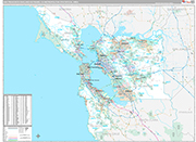 San Francisco-Oakland-Hayward Metro Area Wall Map Premium Style
